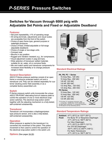 asco s series pressure switch|ASCO Series P Pressure Switches .